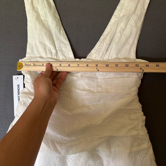 Princess Polly Everelle Ruched Embroidered Mini Dress White - Picture 7 of 8